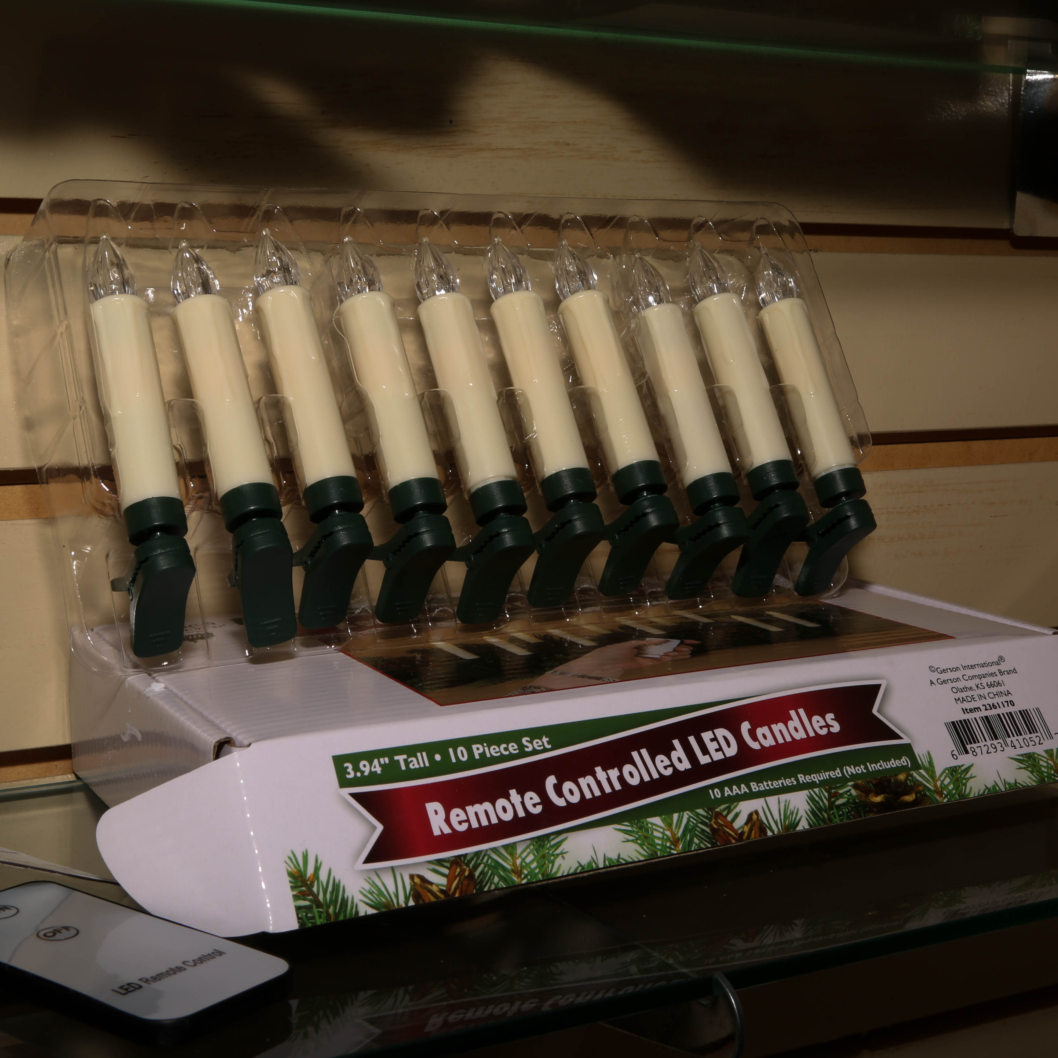 Remote Control LED Taper Candles with Clips, Set of 10